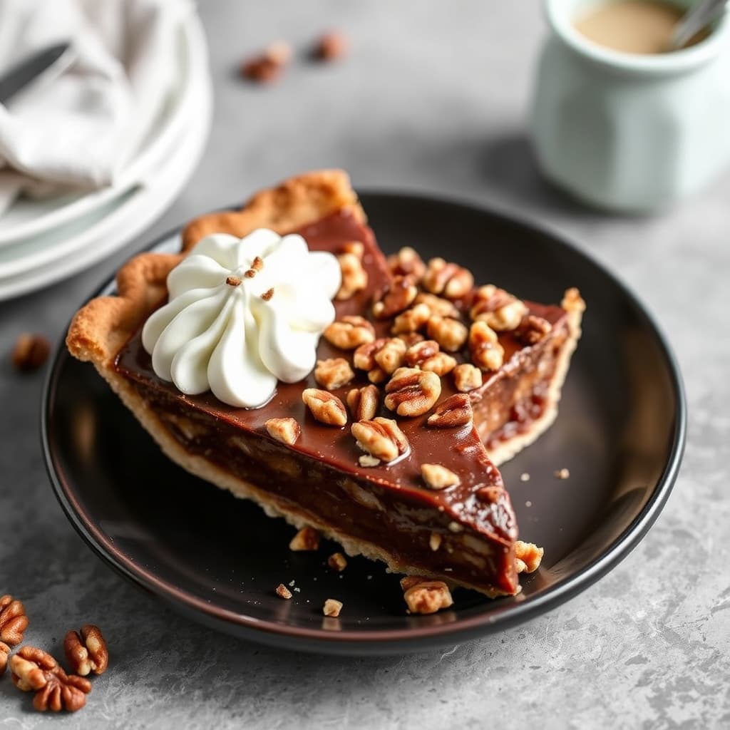 Bourbon sjokolade- og valnøttpai