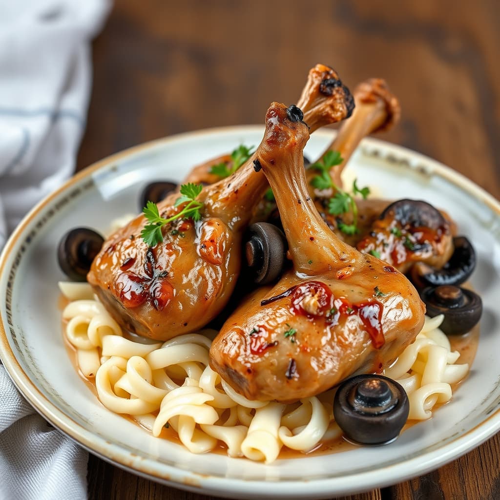 Brased gåseføtter med svarte sopp