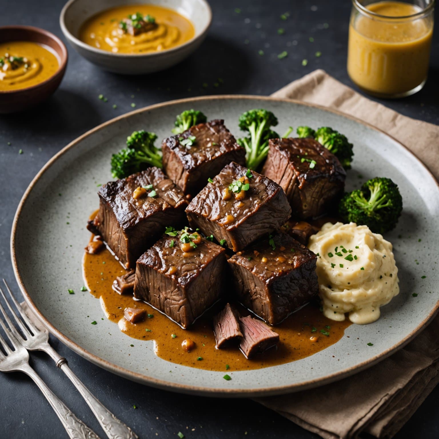 Brased kortrever med Dijon-sennep