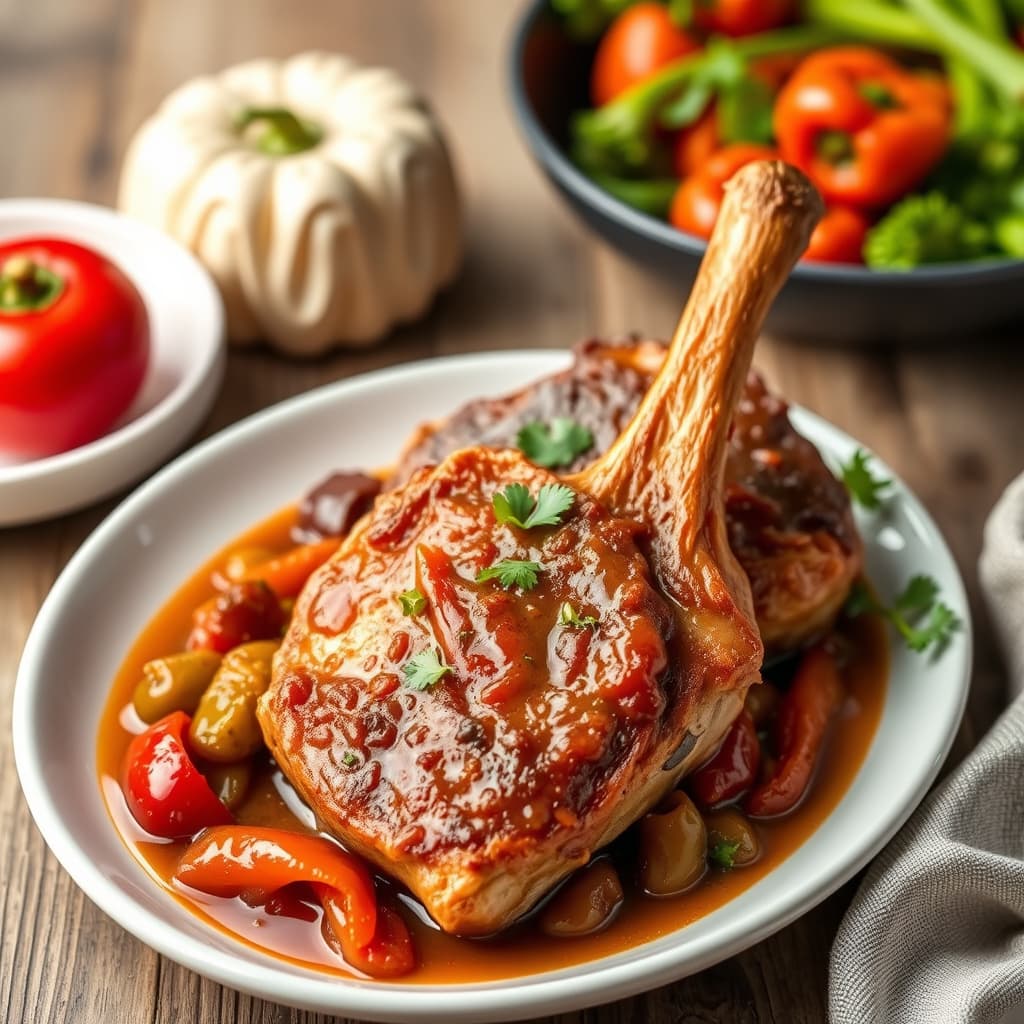 Brased svinekoteletter med paprika