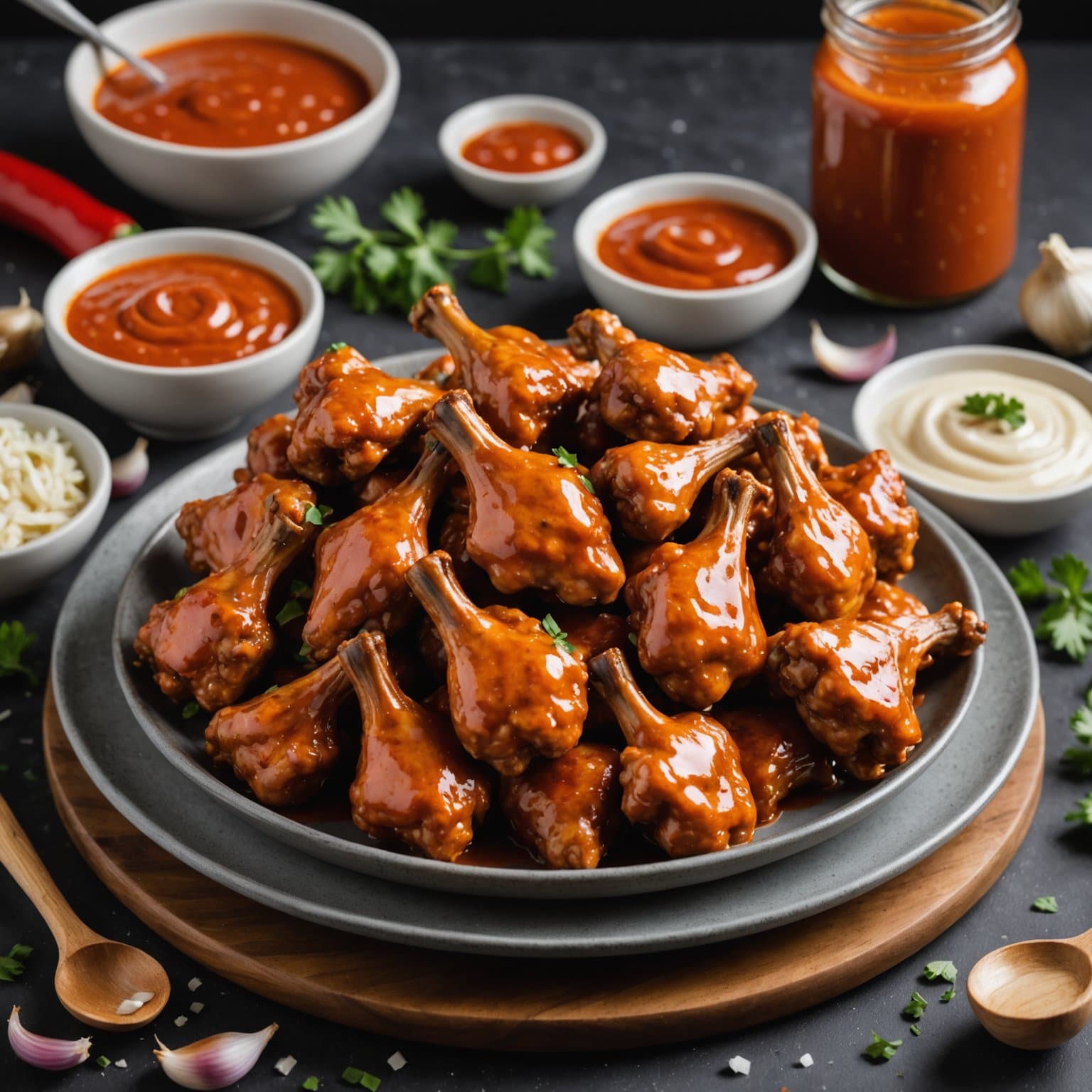 Brennende hvitløksvingesaus