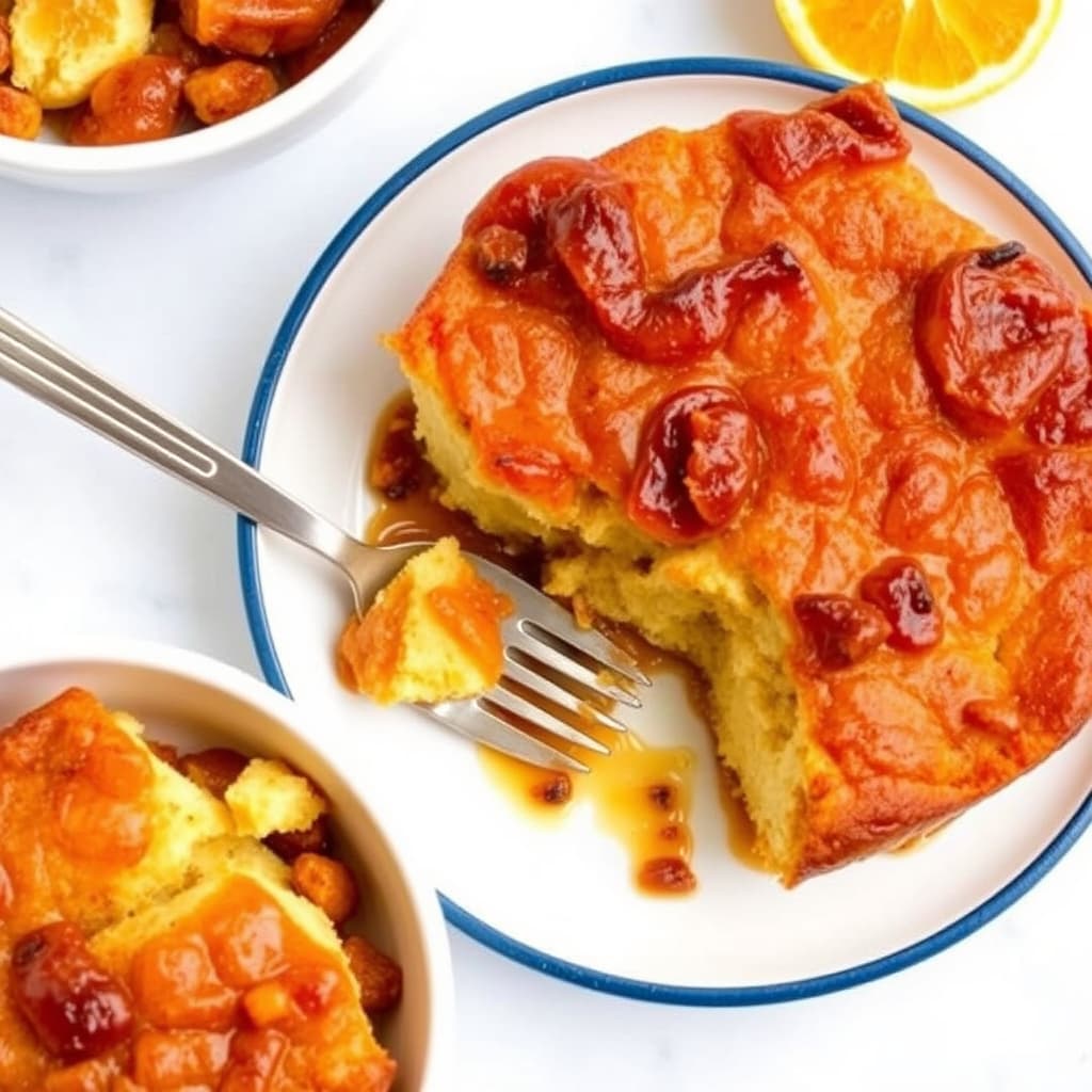Brent oransje brødpudding