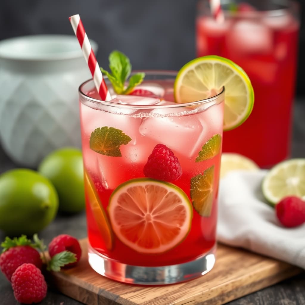 Bringebær-lime-juice