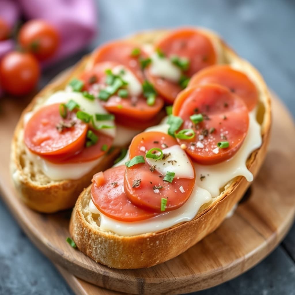 Brød med ost og mortadella innstøpt