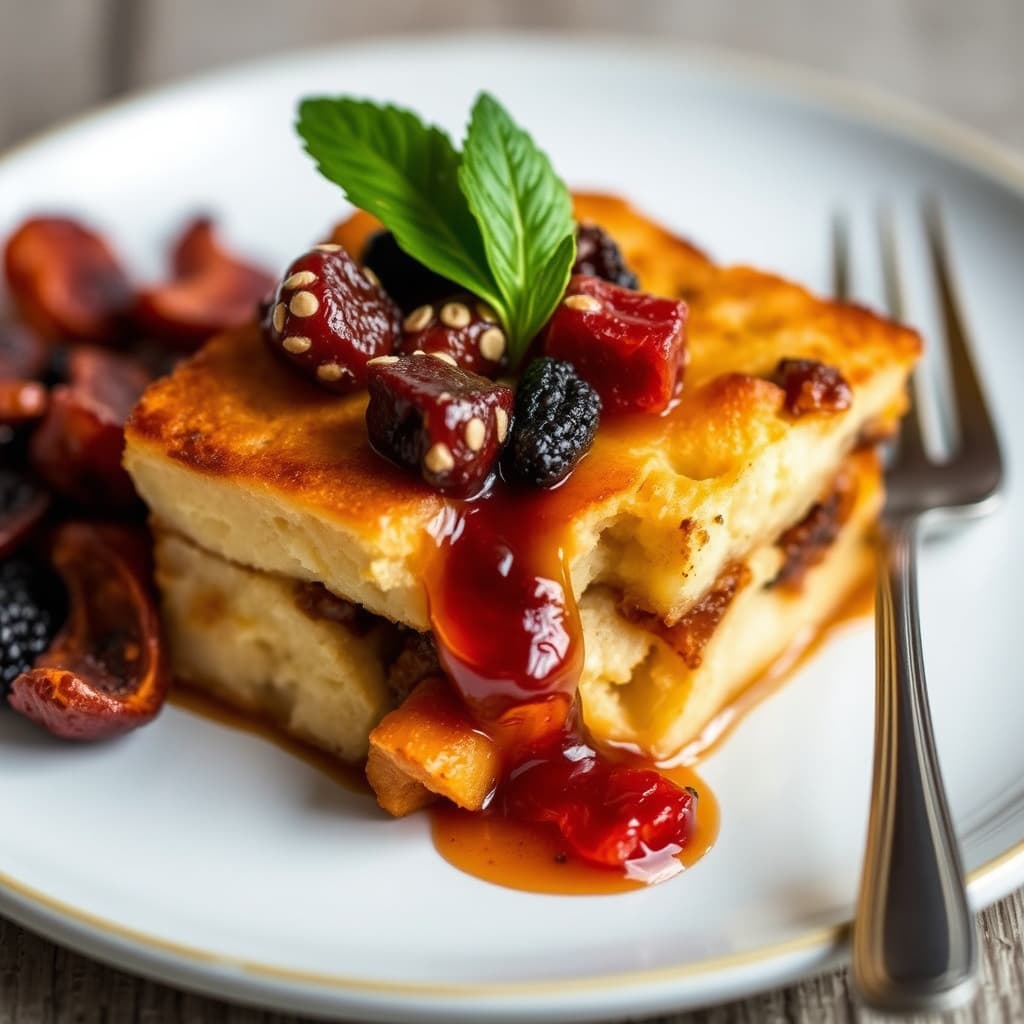 Brødterte med mekskalsmarinerte tørkede frukter