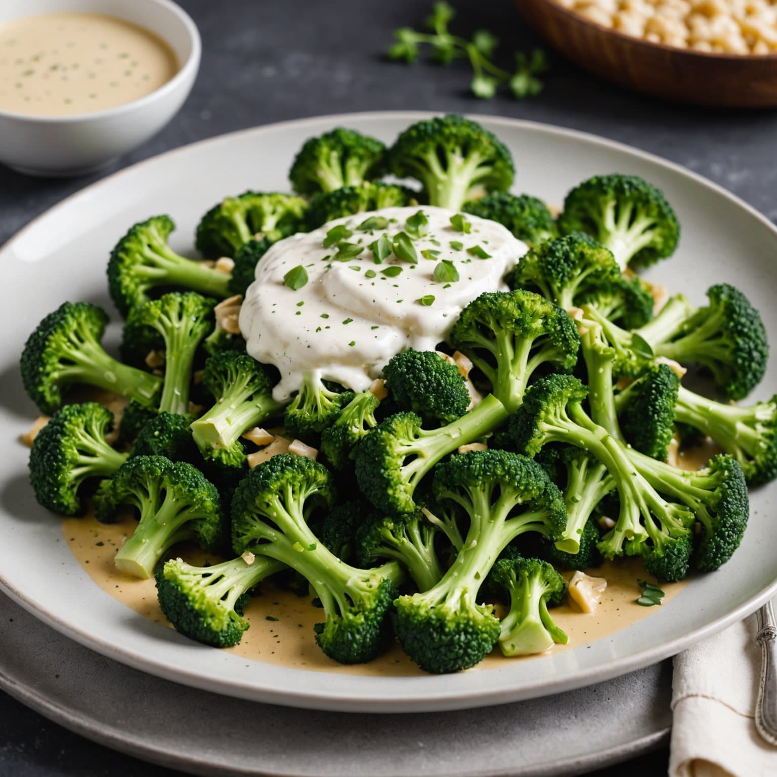 Brokkoli med geitostsaus