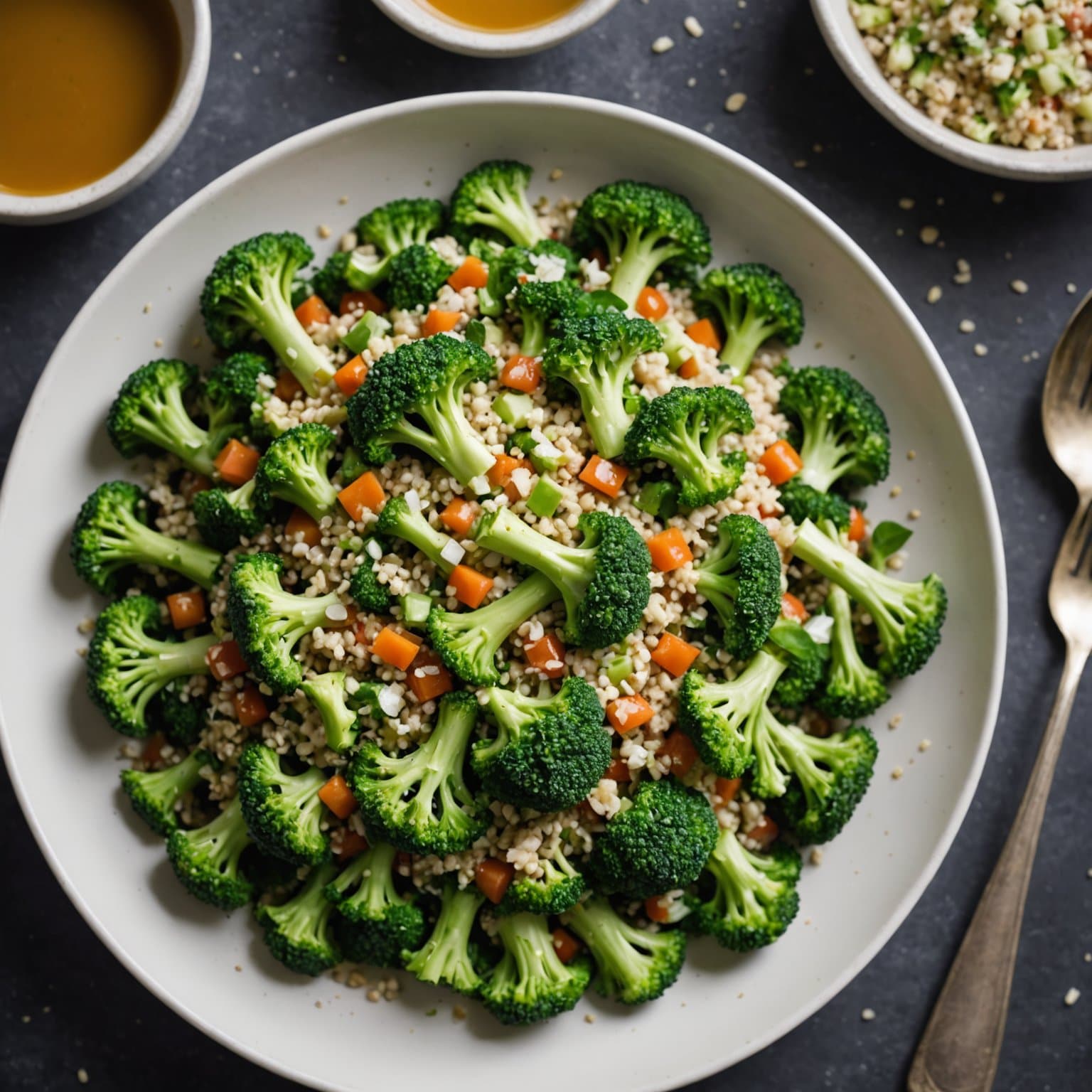 Brokkoli-Quinoasalat med kulturmelkdressing