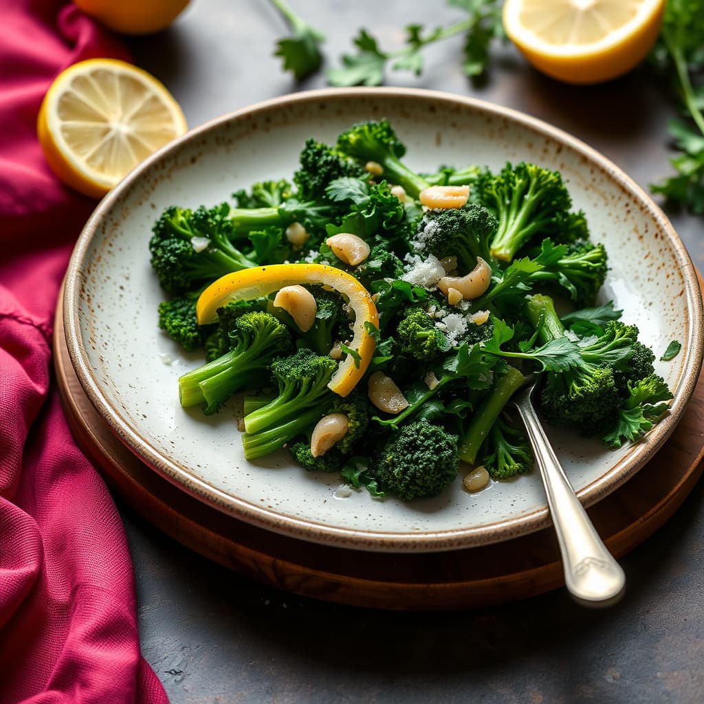 Brokkoli Rabe med sitron og hvitløk