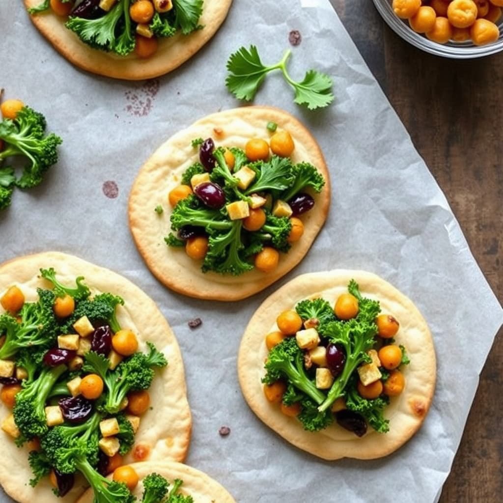 Brokkoli Rabe og Kikertepita-Pizzaer