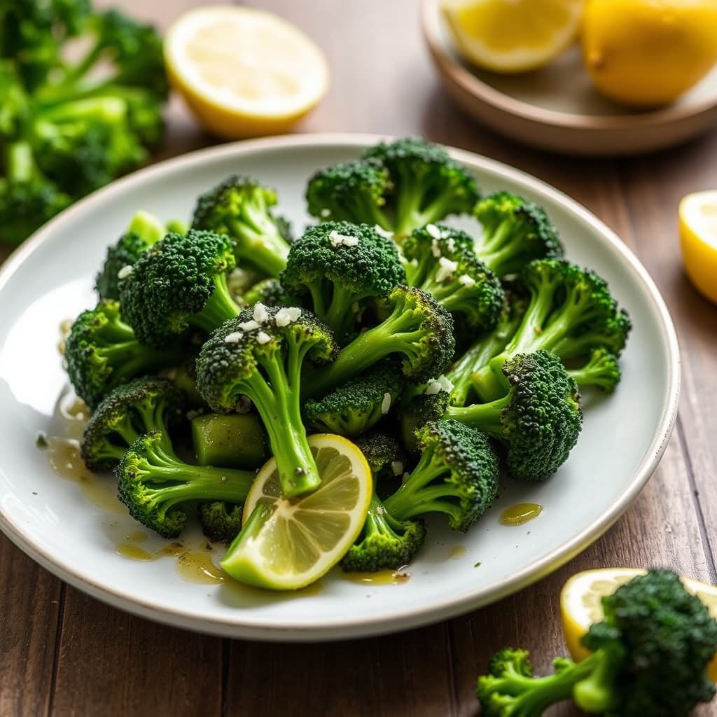 Brokkolibuketter med Meyer-sitron-olivenolje