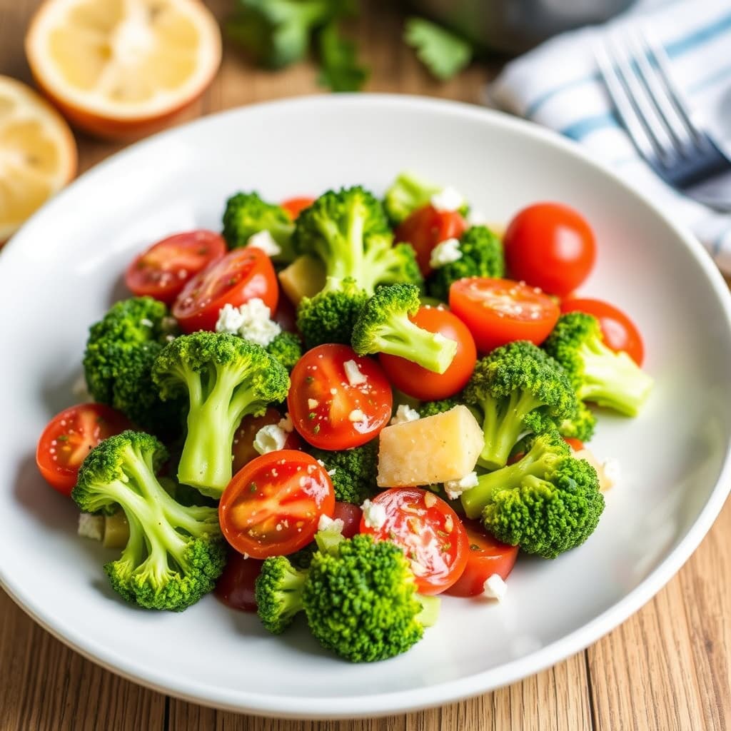 Brokkolisalat med cherrytomater