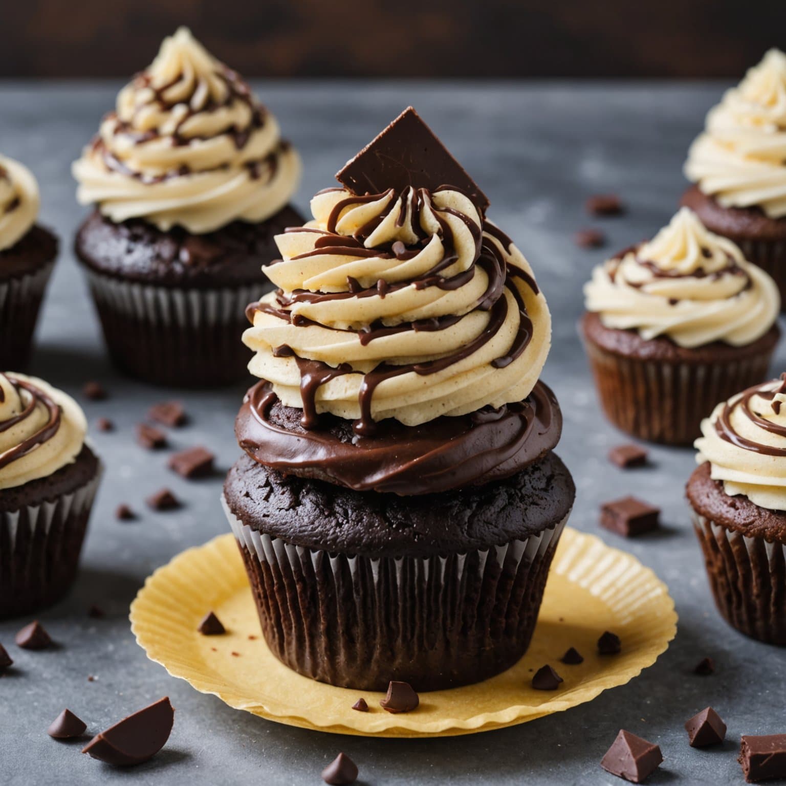 Brownie-deig + cupcake = den nest beste cupcakeen. Noensinne.