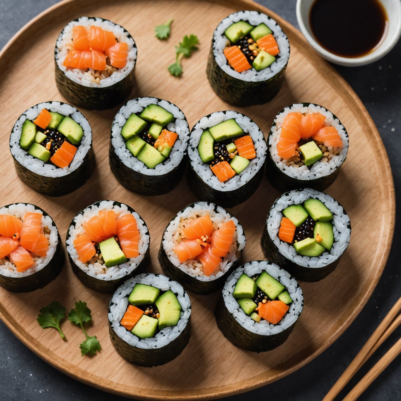 Brun ris- og quinoa-sushiruller