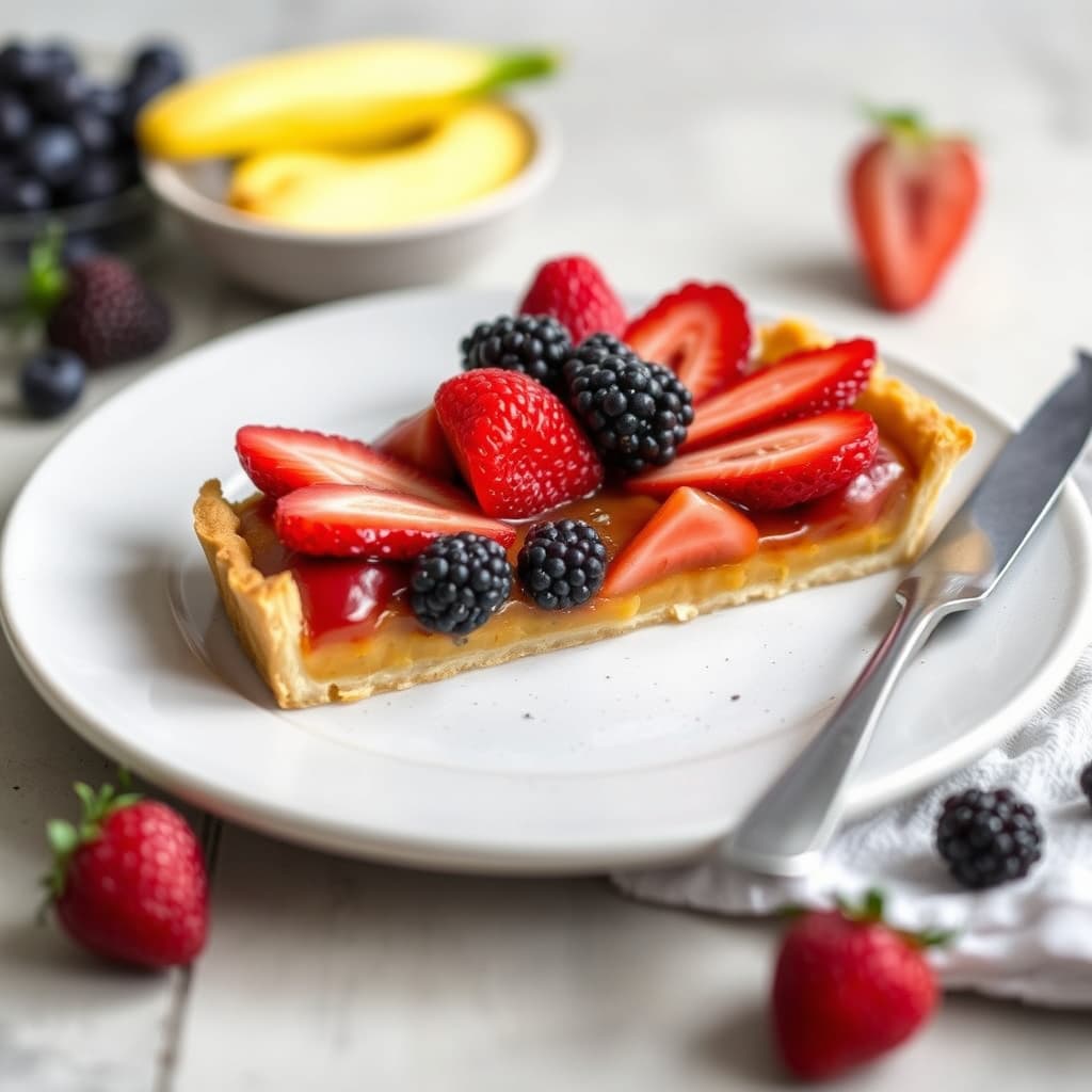 Brunt smør- og fruktterte