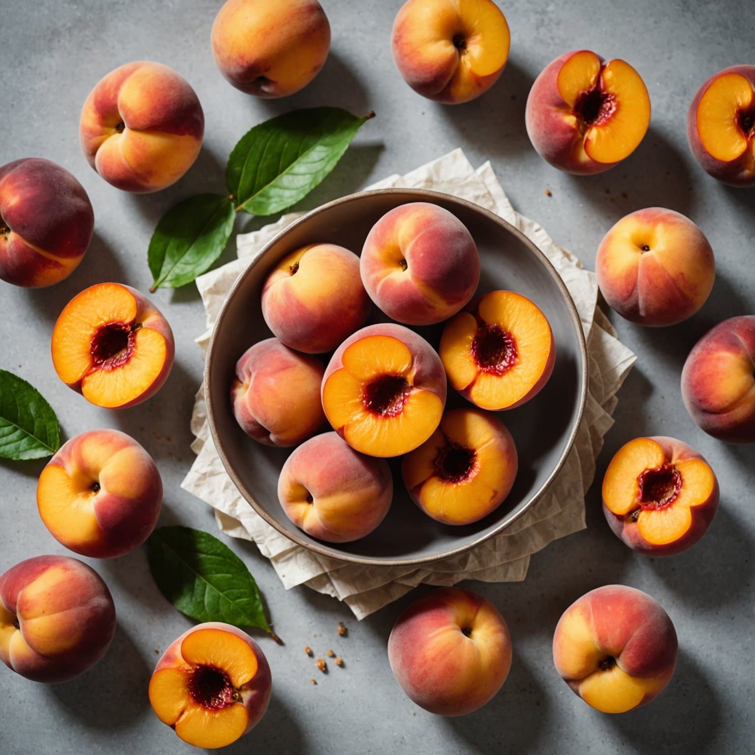 Brunt sukker og fersken