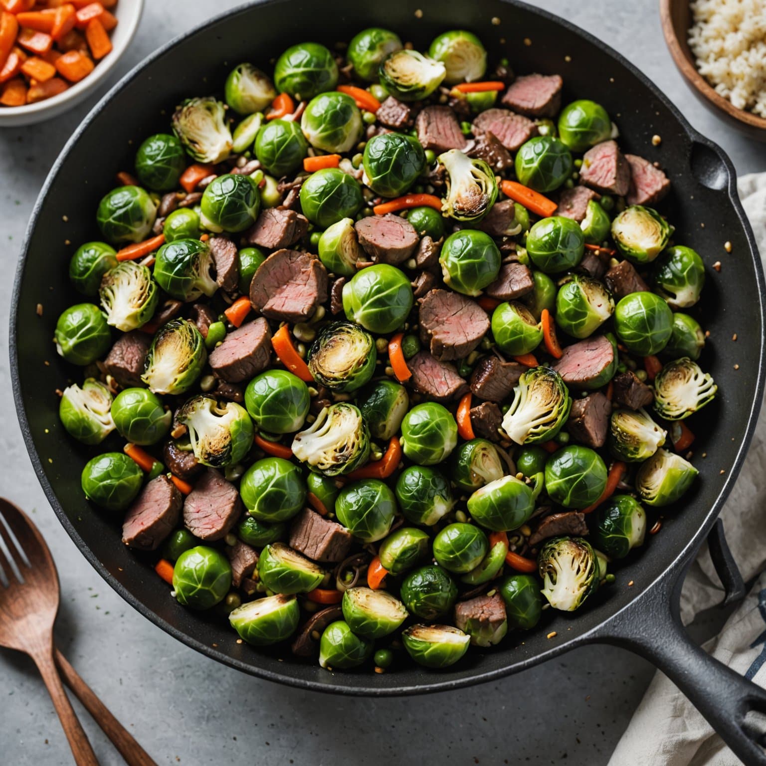 Brusselsspirer og biffwok