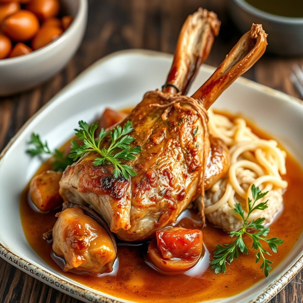 Brystet av kanin kokt i gryte