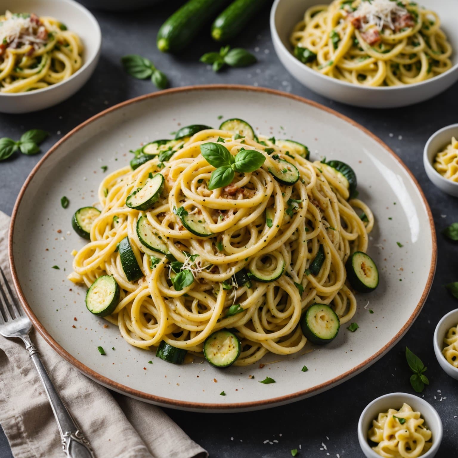 Bucatini Carbonara med squash