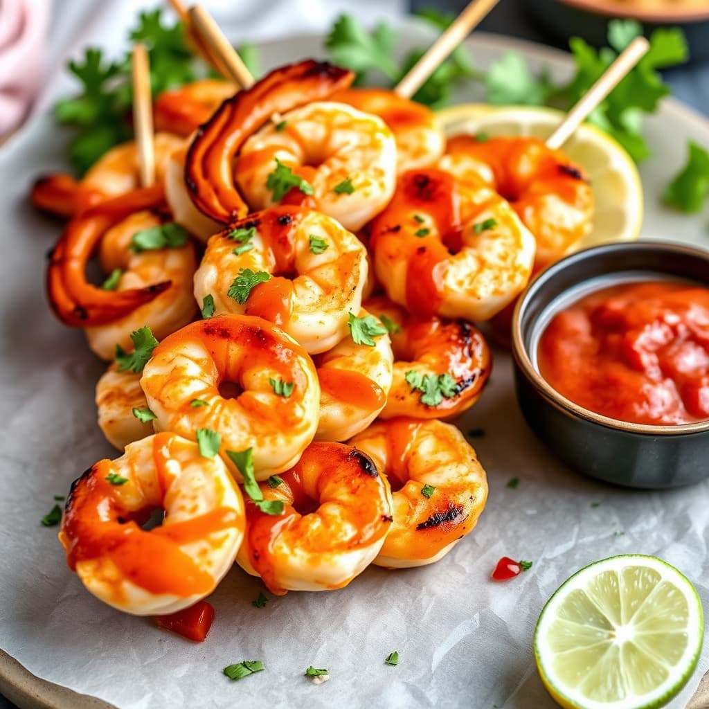 Buffalo-meksikanske reker på spyd