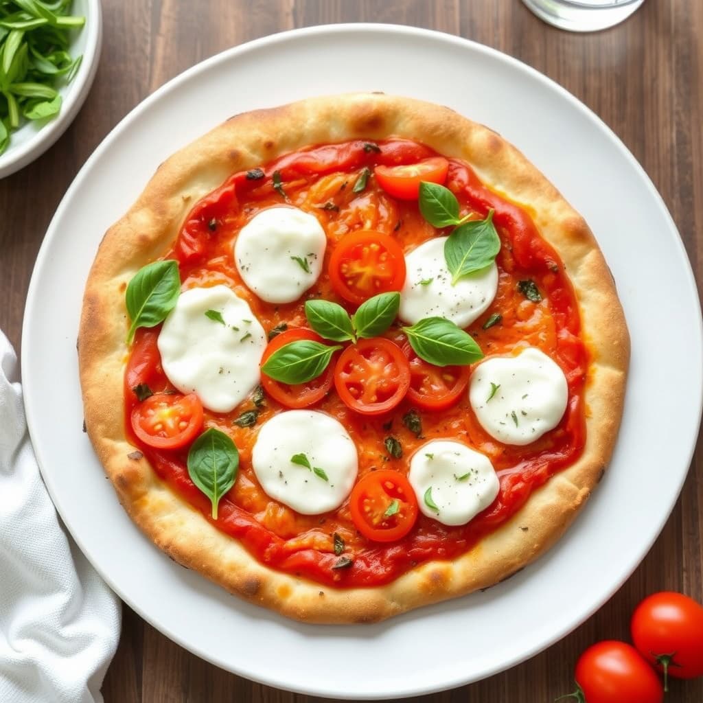 Buffalomozzarella- og tomatpizza