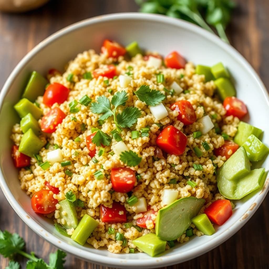 Bulgursalat med vårløkvinaigrette
