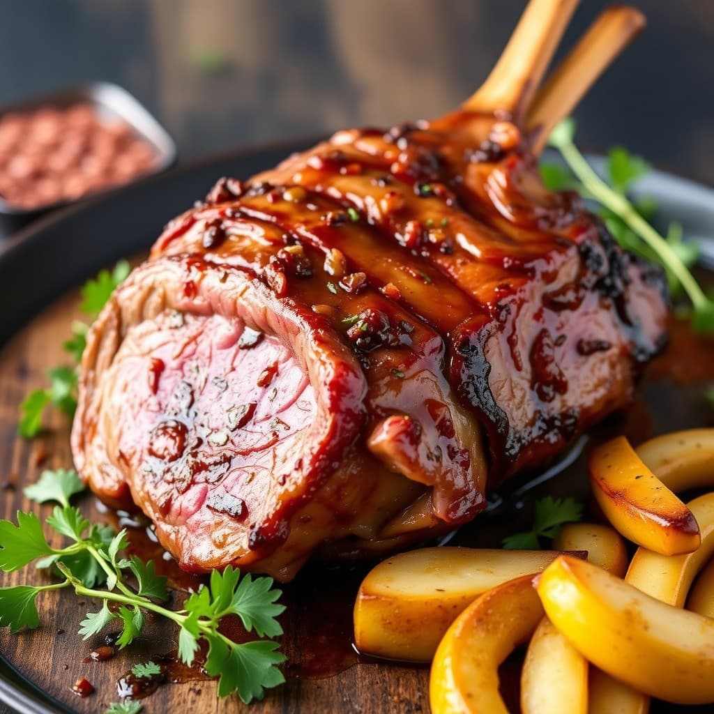 Butterflied lammelår marinert og grillet