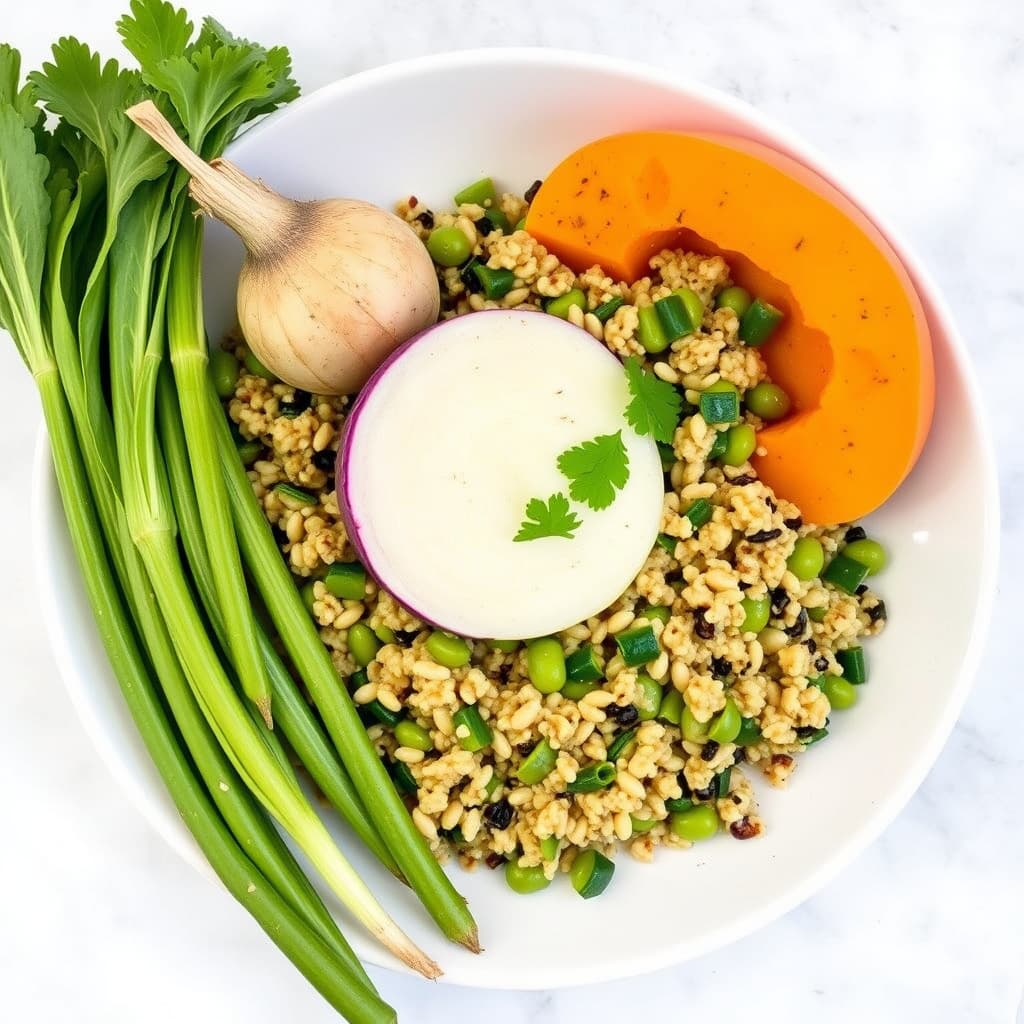 Butternut squash, nepe og grønnbønne quinoa