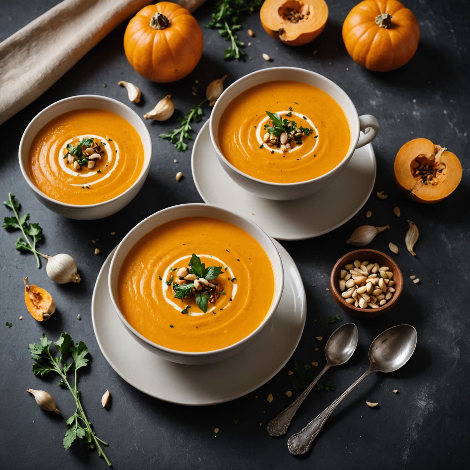 Butternut squash- og hvitløksbisque