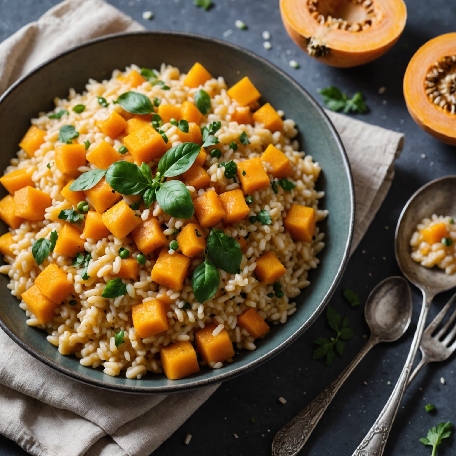 Butternut squash-risotto