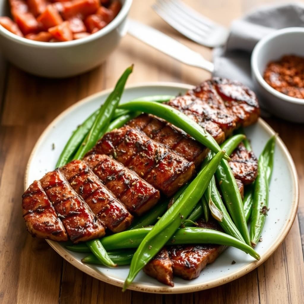 Cajun-innbakt biff med sukkererter