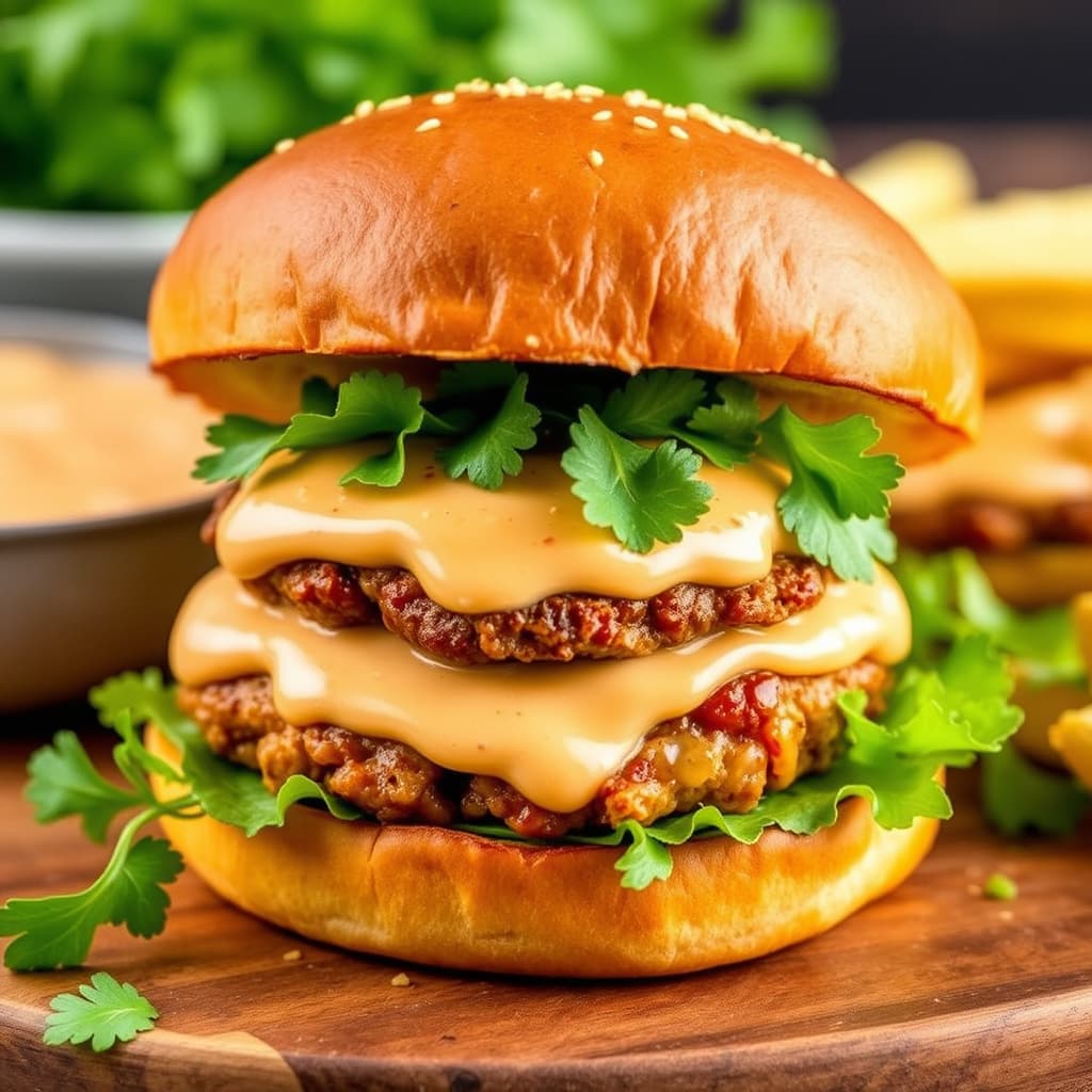 Cajun-kyllingburger med krydret remouladesaus