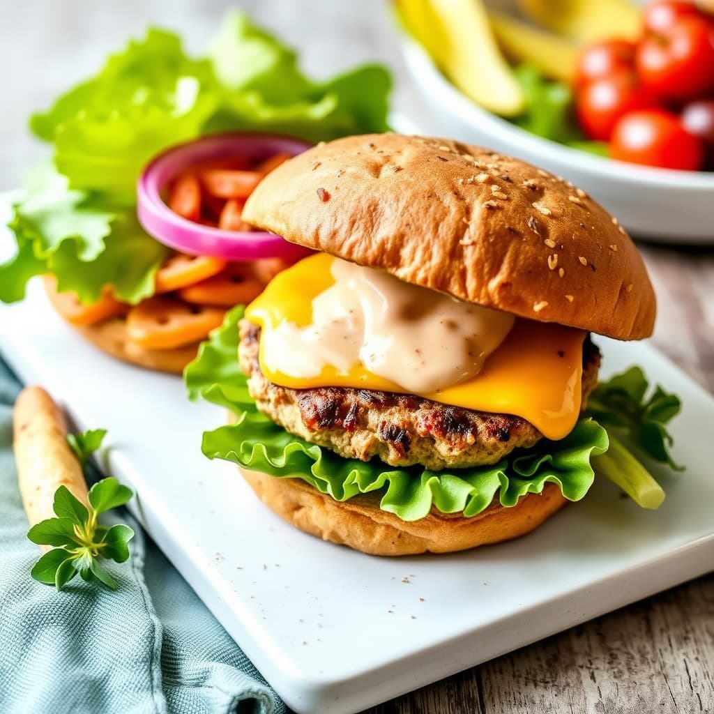 Cal-a-Vie Tyrkia-osteburgere med chipotlemayonnaise