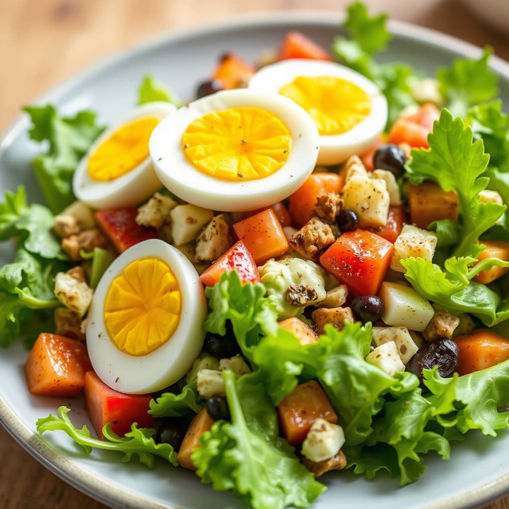 California-salat med hardkokte egg