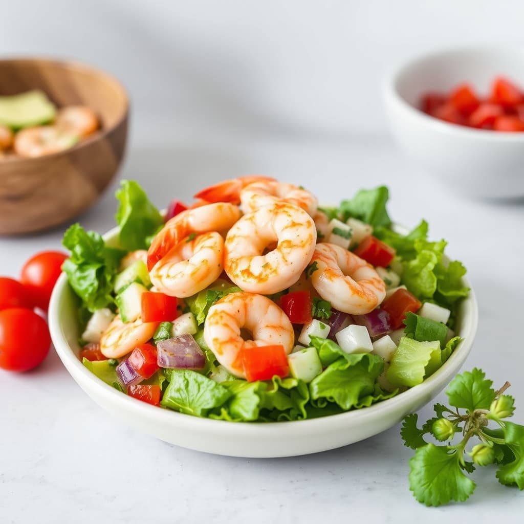 California-stil Chopped Salat med Reker