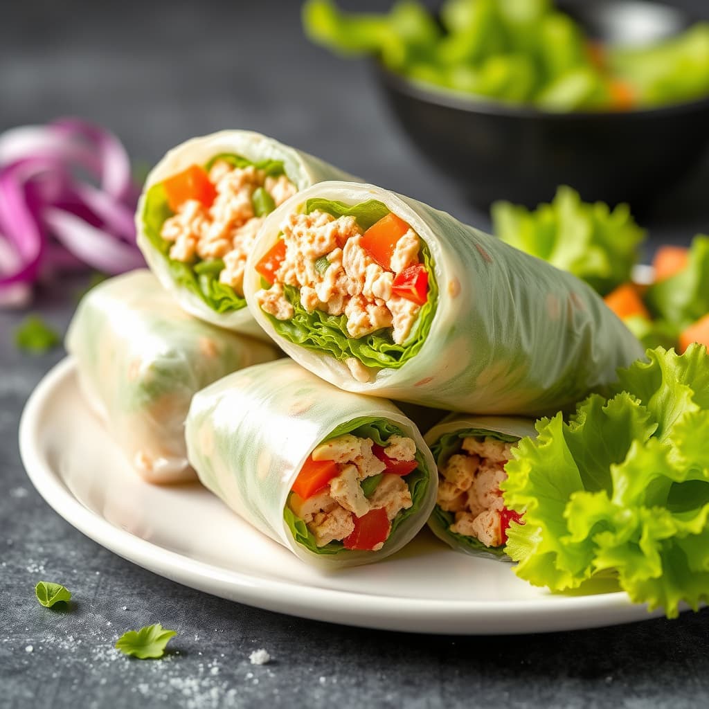 California-style tunfiskrull med salat