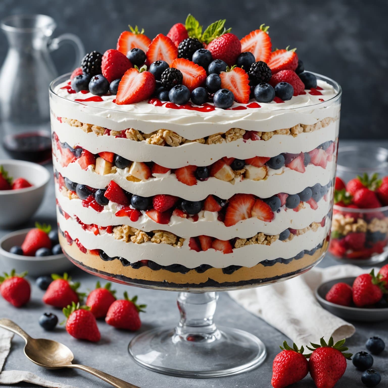 Canada Day tre bær-trifle