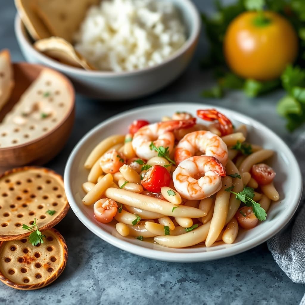 Cannellini-bønne-antipasto med reker: Antipasto di Cannellini