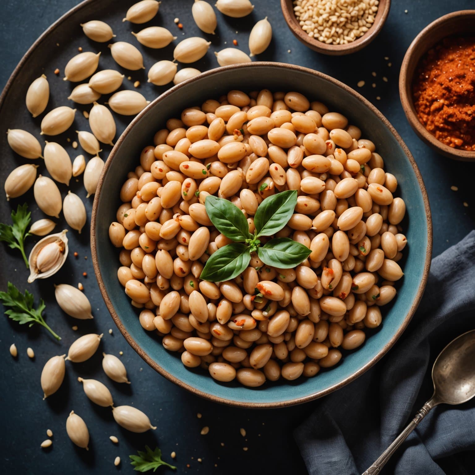 Cannellini-bønner med søt paprika og hvitløk