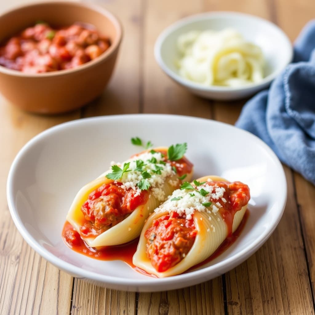 Cannelloni eller fylt pasta med kalv og søt pølse