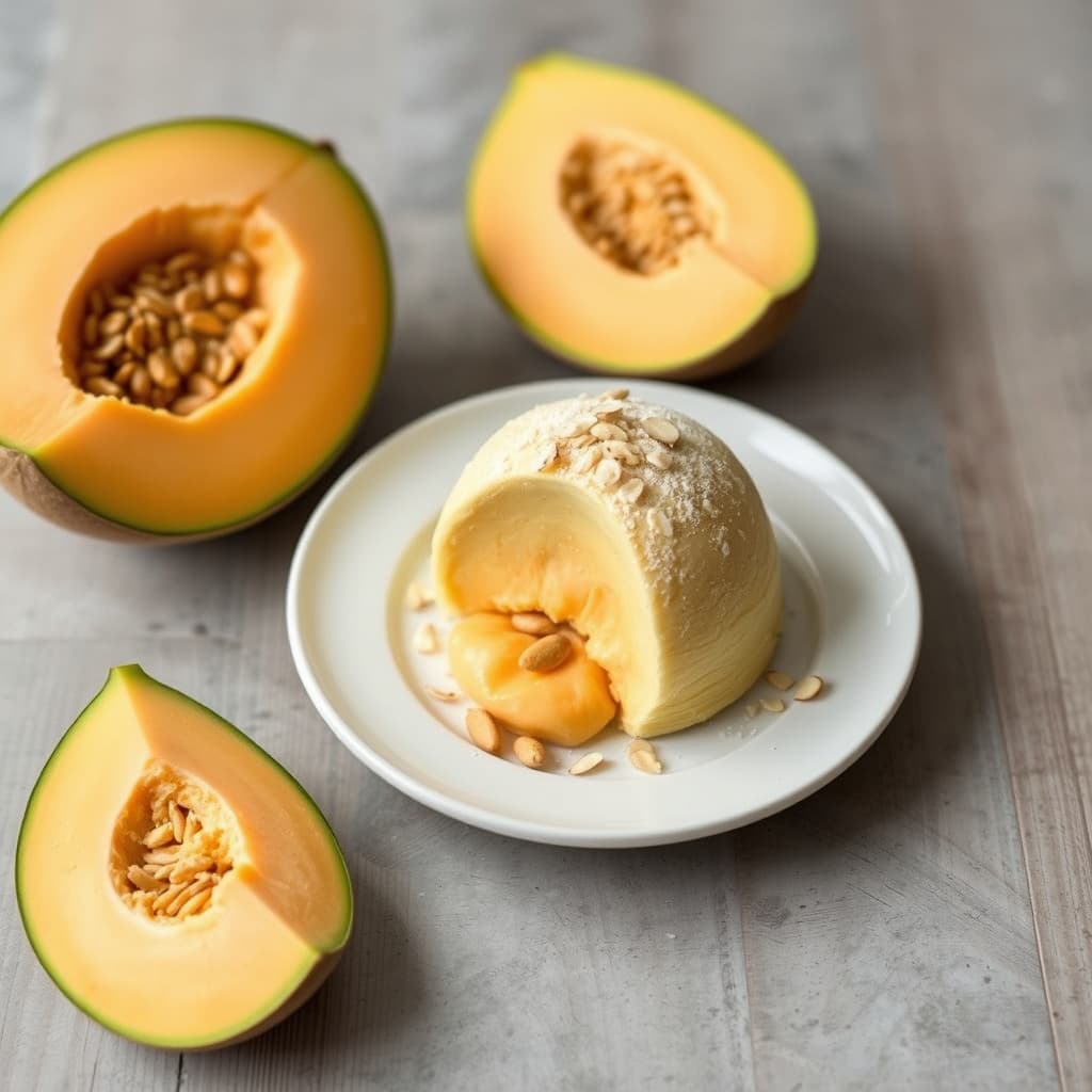 Cantaloupe-, honningmelon- og mandelbombe