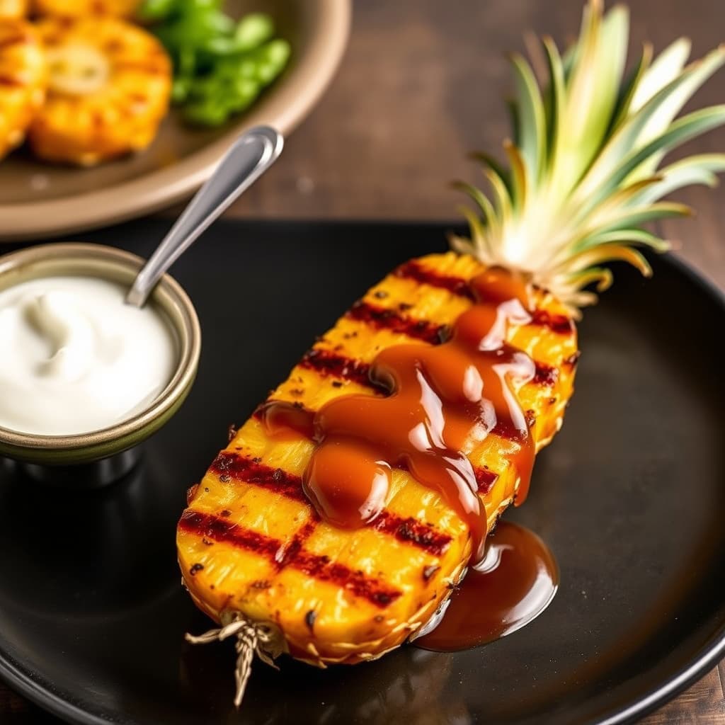 Canyon Ranch grillede gyldne ananas med karamellsaus