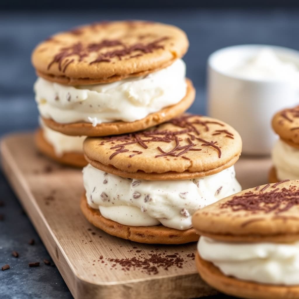 Cappuccino-iskrem-sandwicher