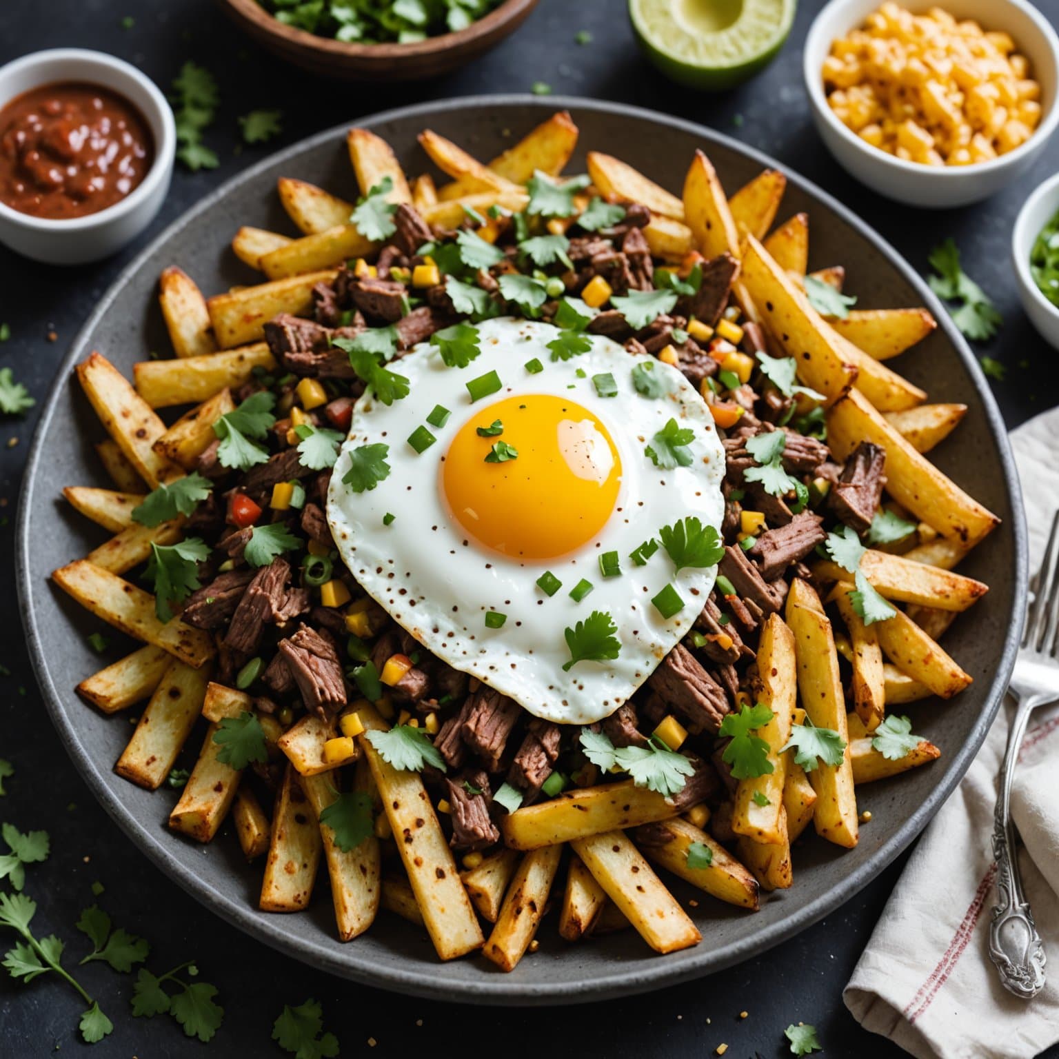 Carne Asada-frokostpomfritt