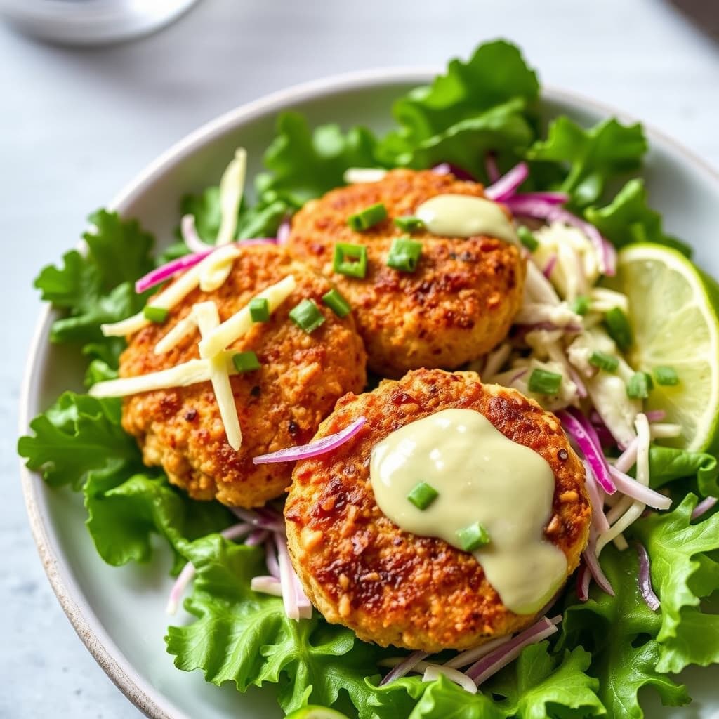 Chadwicks krabbekaker med coleslaw og wasabimajones