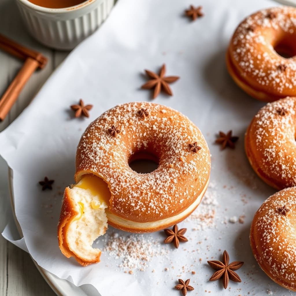 Chai-doughnuts med krydret sukker