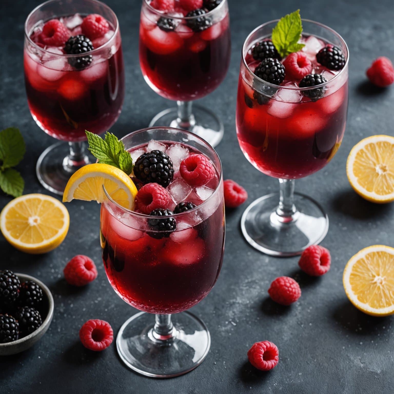 Champagne med svart bringebærpunsj