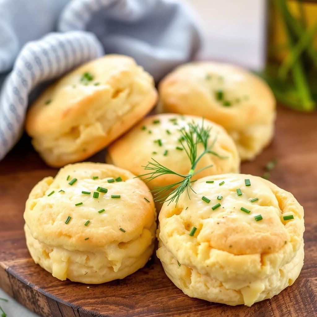 Cheddar-ostkjeks med dill og gressløk