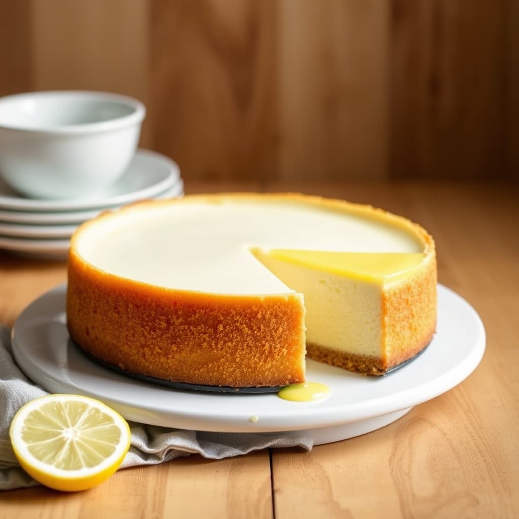 Cheesecake med Meyer-sitron- og ingefærkrem