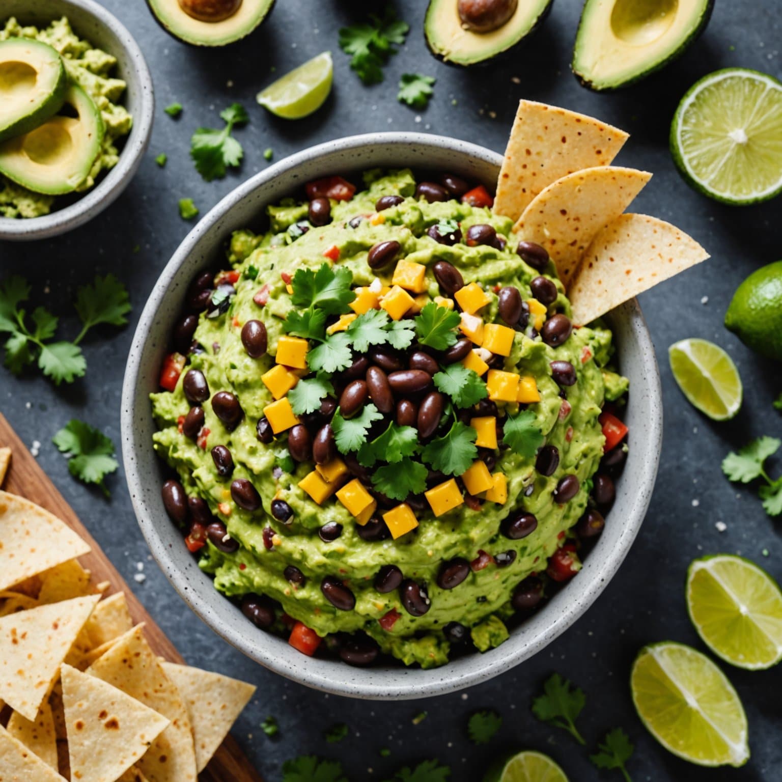 Cheesey svart bønne-guacamole