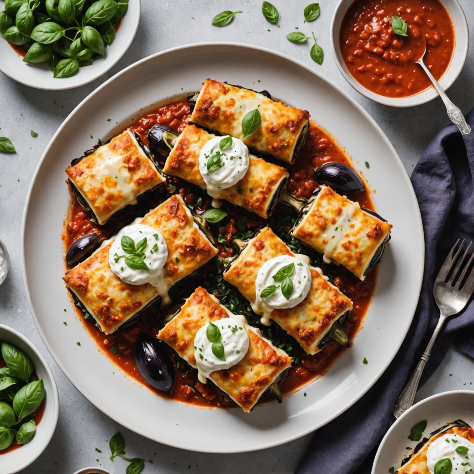 Cheesy Eggplant Rollatini